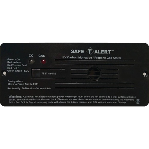 Safe-T-Alert 35-742-BL Black Flush Mount Propane/Carbon Monoxide Gas Alarm - Picture 1 of 2
